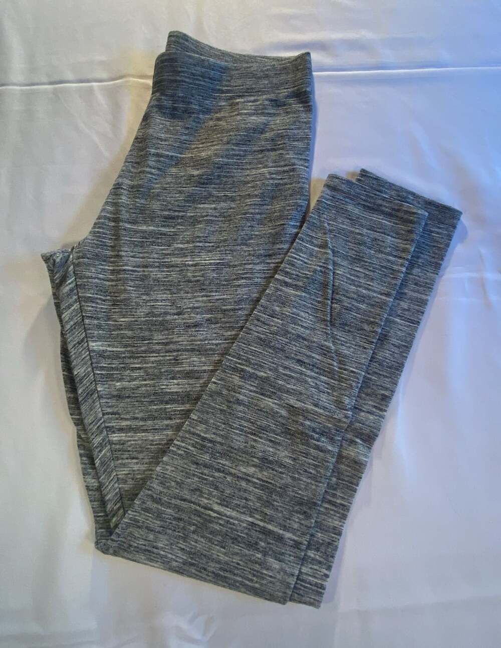 Faded Glory Leggings M 8-10 Space Dye Gray